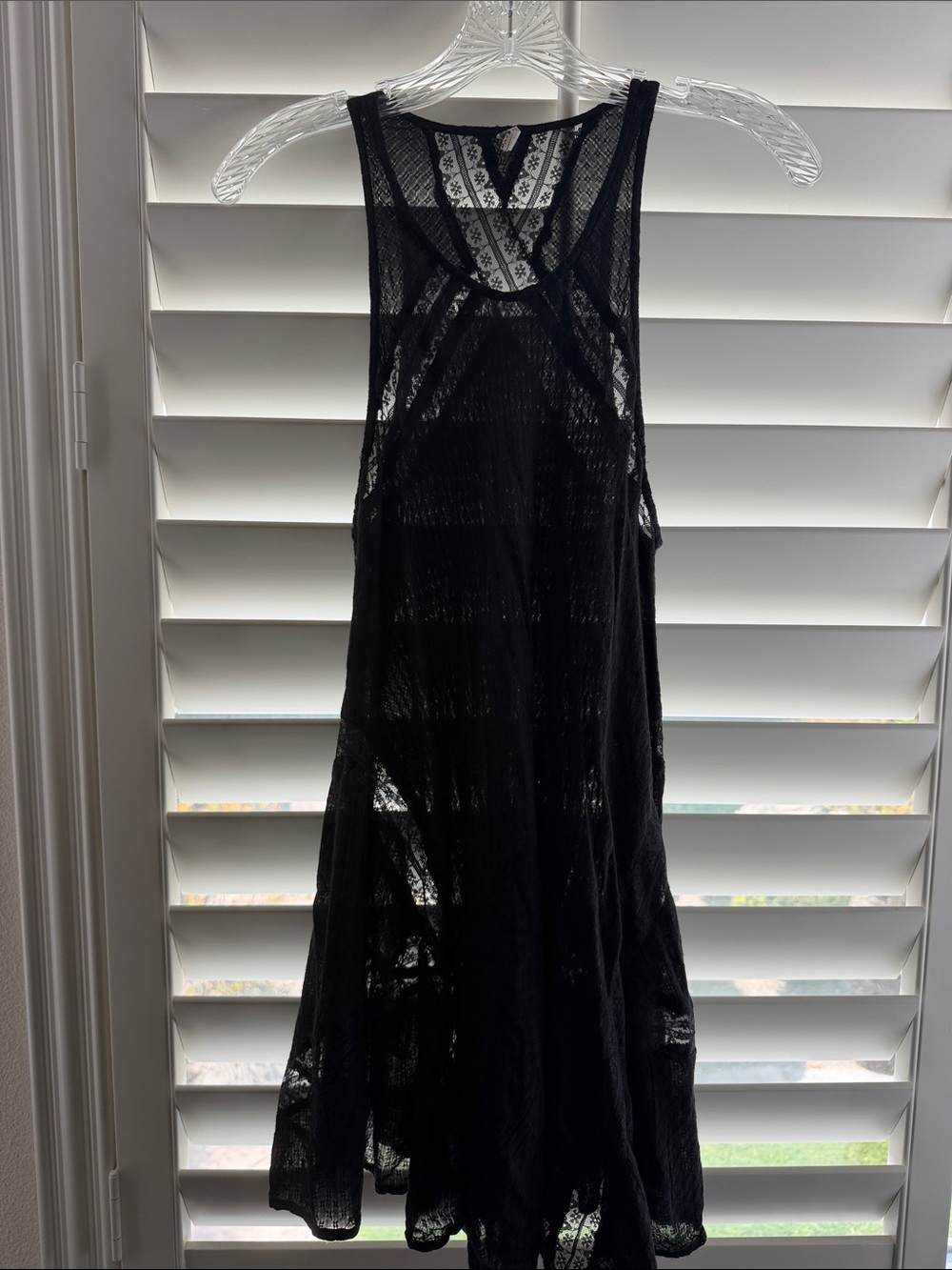Free People Black Mesh Racerback Tunic